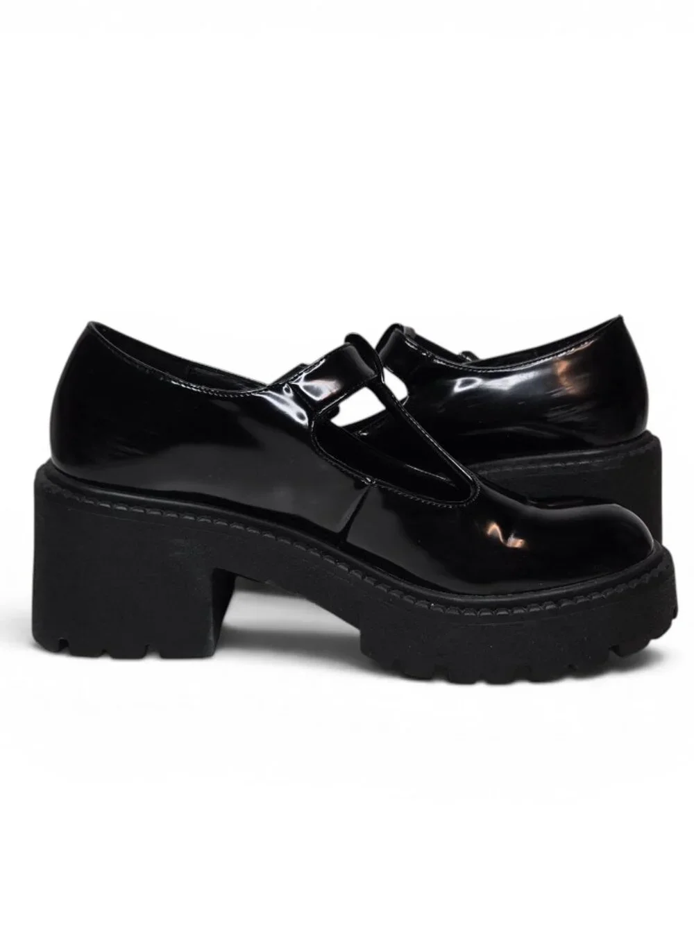 Madden Girl Black Patent Mary Jane Platform Heels